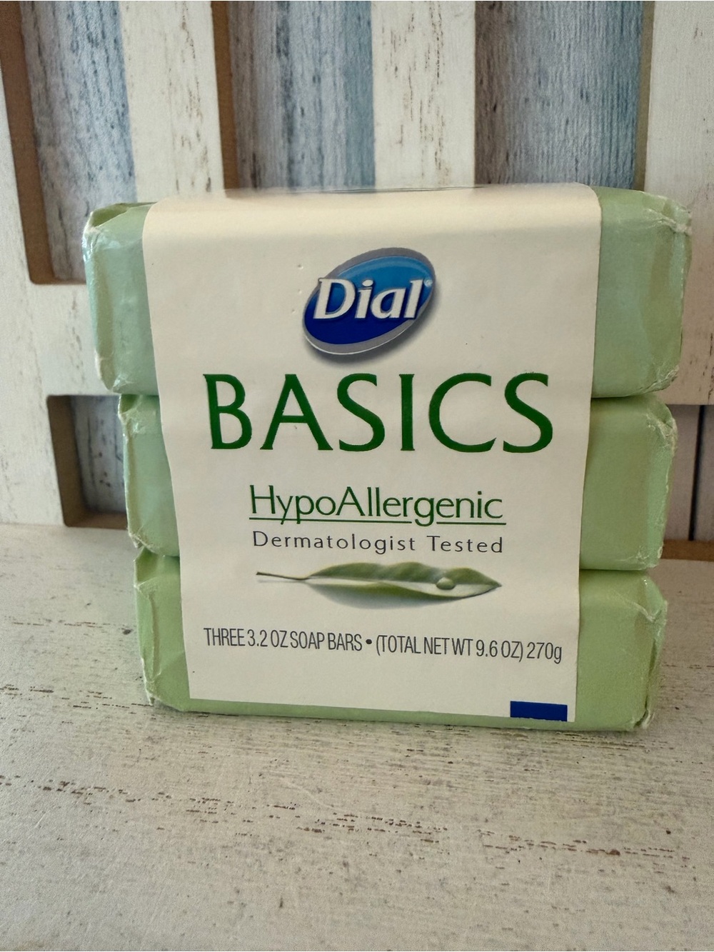 Dial Basics Hypoallergenic Bar Body Soap 3-Pack 3.2 oz Each Sealed, Discontinued